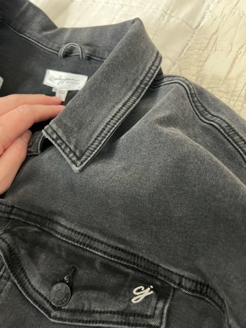 Carly Jean Los Angeles gray denim Hunter Jean jacket - Picture 2 of 4